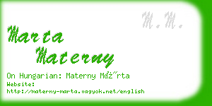 marta materny business card